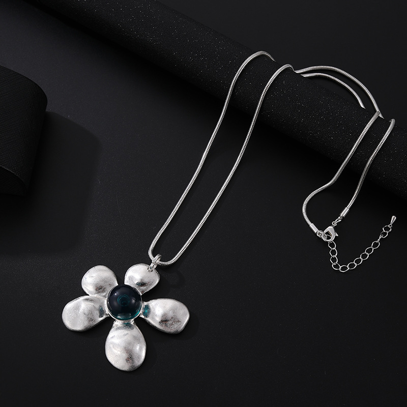 跨境专供亚马逊新款女士长款项链花朵仿古时尚百搭毛衣链项链批发详情11