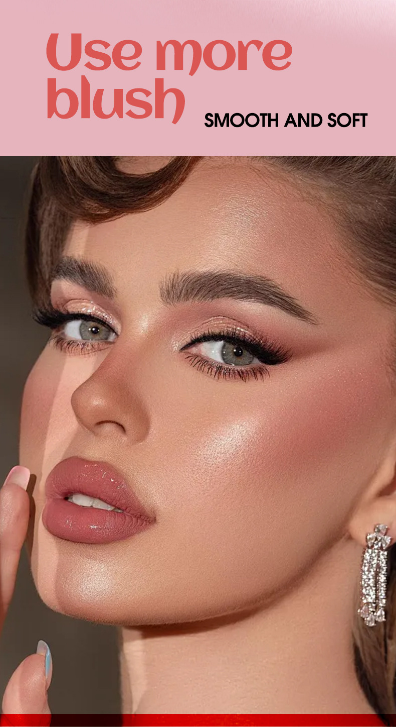 【跨境专供】MEIDIAN魅点腮红唇部多效膏面部彩妆防水腮红膏批发详情3