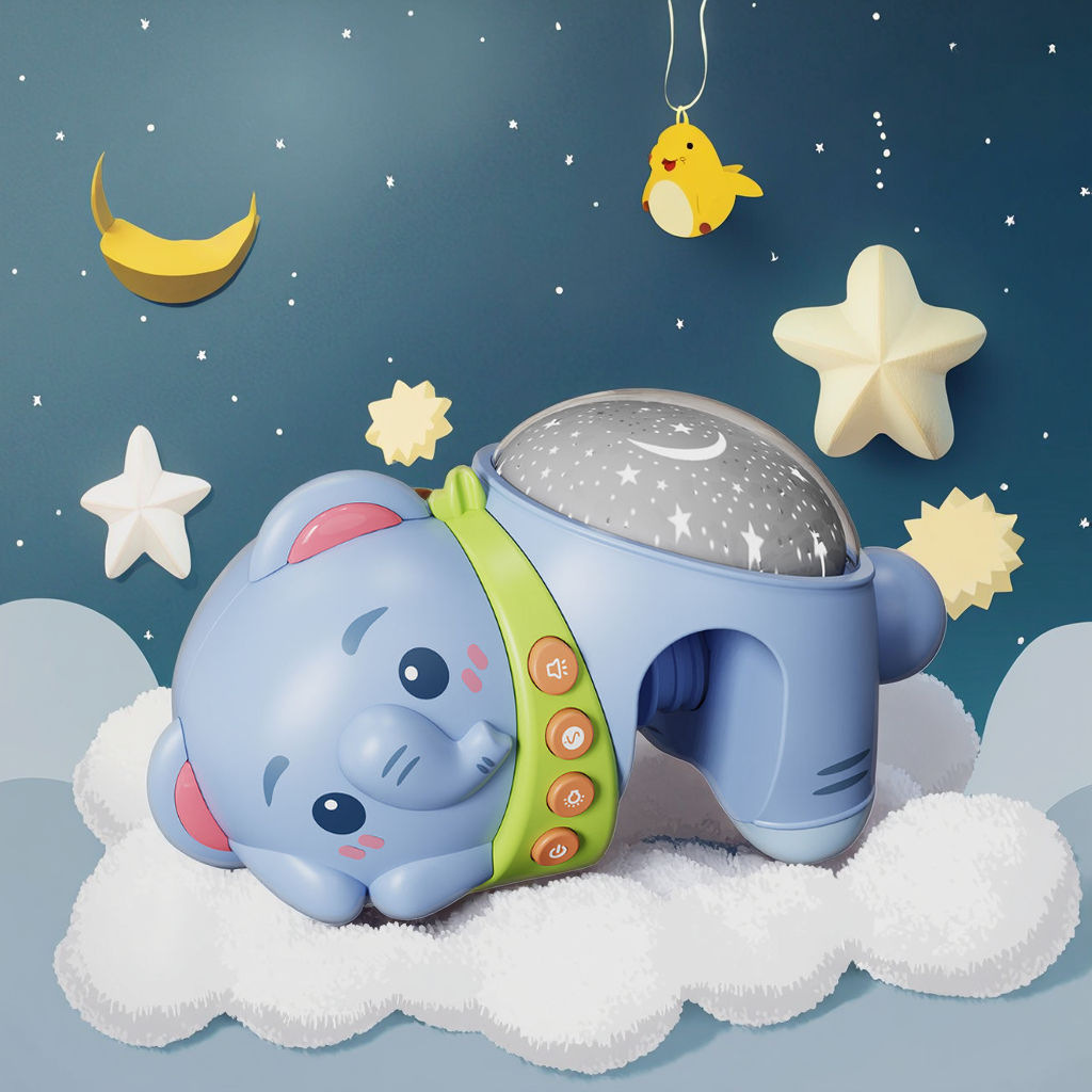 Cross-border infant early education toys, sleeping projection lamp, cartoon animal night light, bed bell simulation model, infant and toddler soothing lamp pic 6