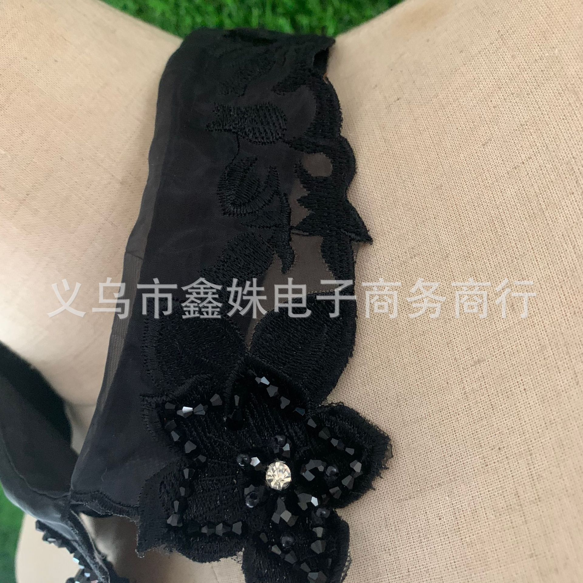 减龄娃娃领假领子女欧根纱绣花假衣领重工钉珠蕾丝领韩毛衣装饰领详情14