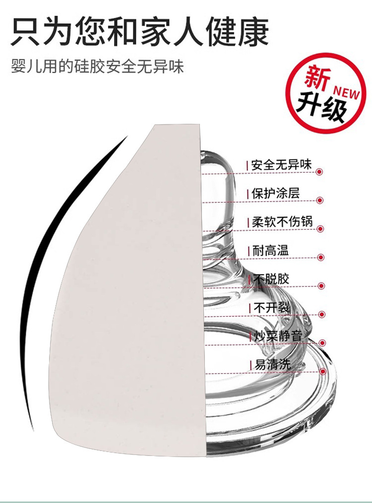 硅胶厨具七件套家用厨房套装锅铲汤勺不粘锅钻石纹烹饪套装收纳架02362详情2