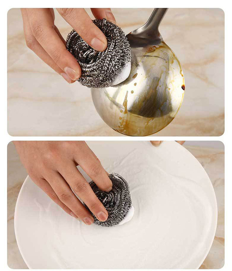 不锈钢清钢丝球洁球锅刷带刷子厨房清洁用品不易掉渣工厂去油详情13