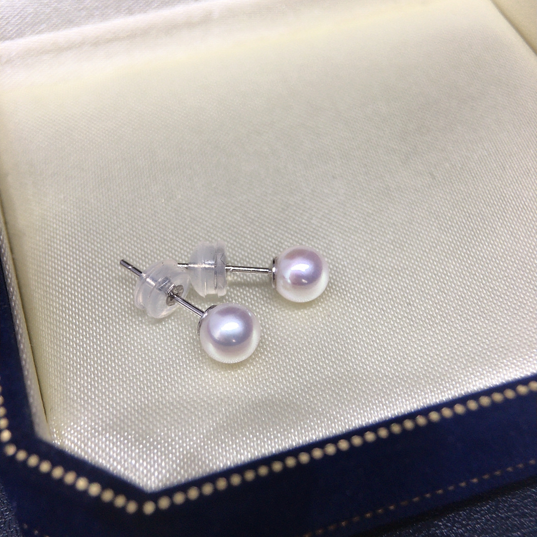 诸暨天然淡水AK珍珠精选高级感极光正圆无瑕珍珠耳钉S925纯银耳饰详情14