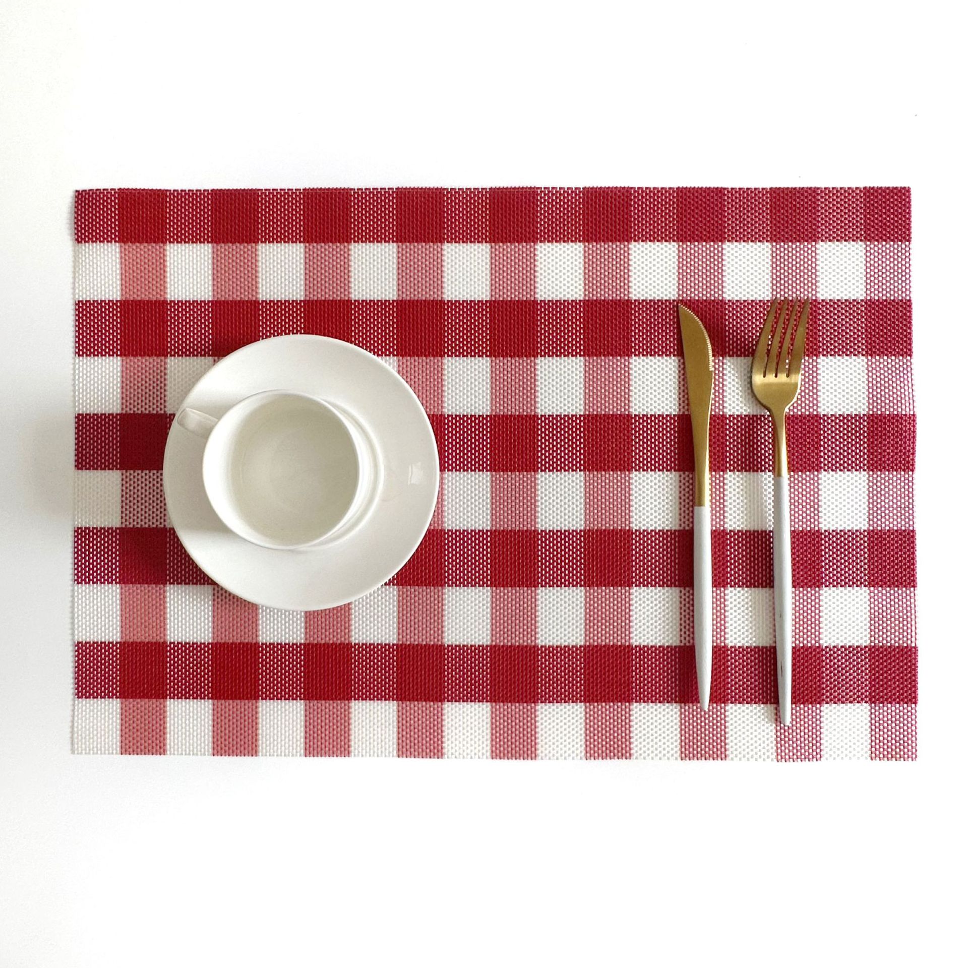 工厂直销经典格纹PVC餐垫西餐垫餐桌垫隔热防油酒店家用外贸热销详情10