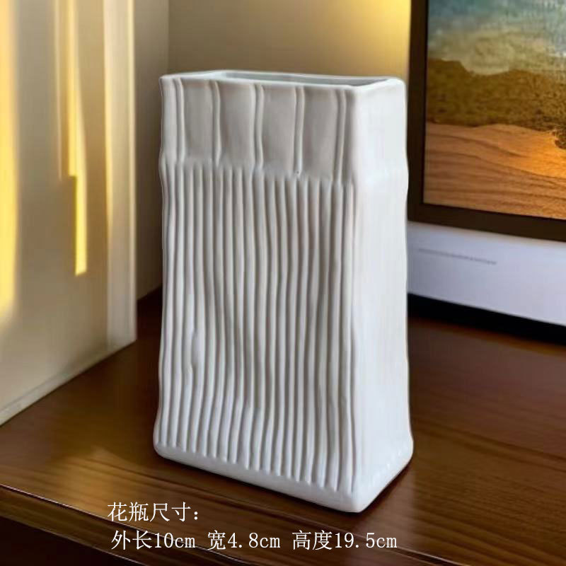 2025 nordic wind jarrón de cerámica blanca hogar moderno y simple escritorio decorativo pieza de montaje hidroponía flores flores secas contenedor pic 20