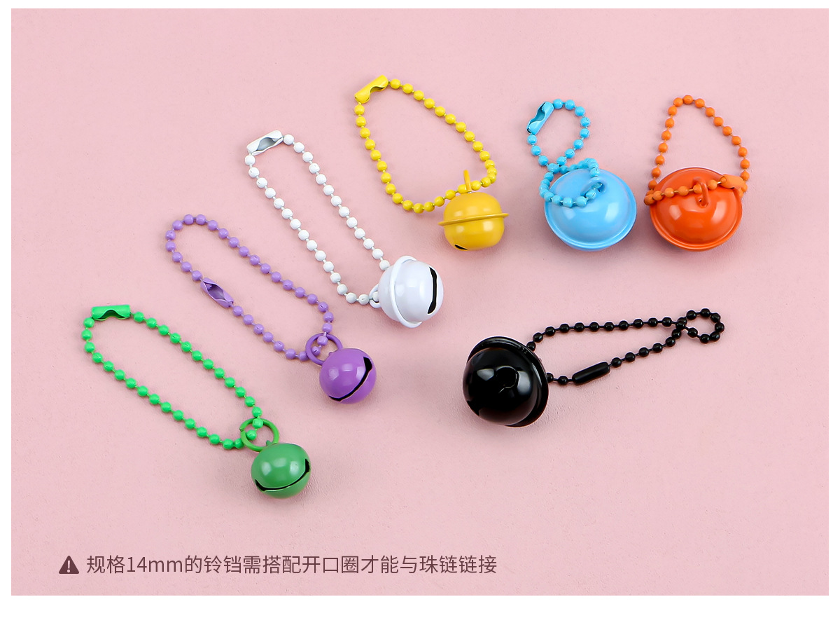 14-22mm single-character spray-painted colored bell pendant, small pendant, diy keychain accessory, pet small round bell pic 13