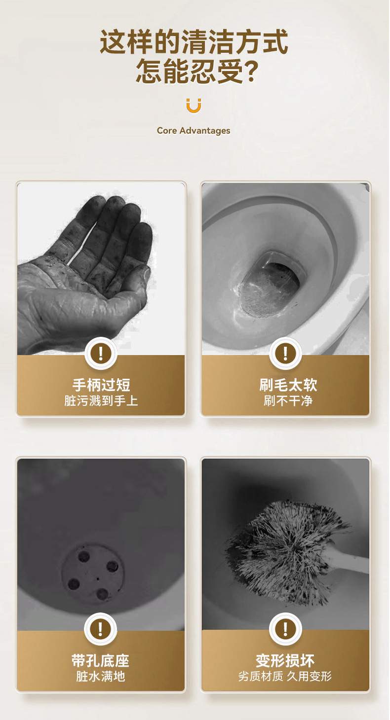家居日用创意卫浴加厚塑料带底座马桶刷套装厕所清洁刷洁厕刷批发详情2