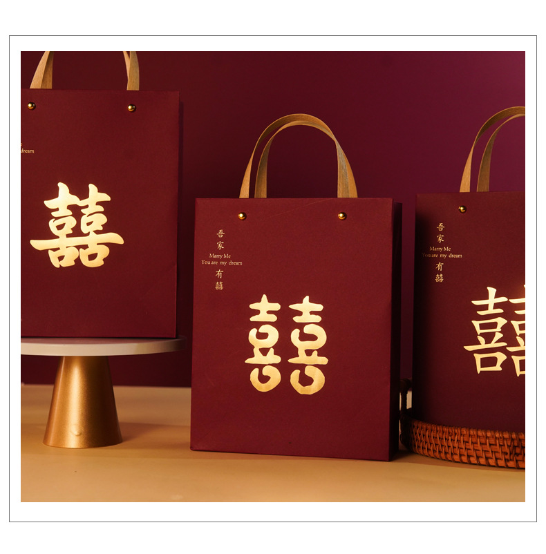 新款中式结婚手提袋伴手礼袋子喜糖袋子结婚礼品袋礼盒喜糖手提袋详情14