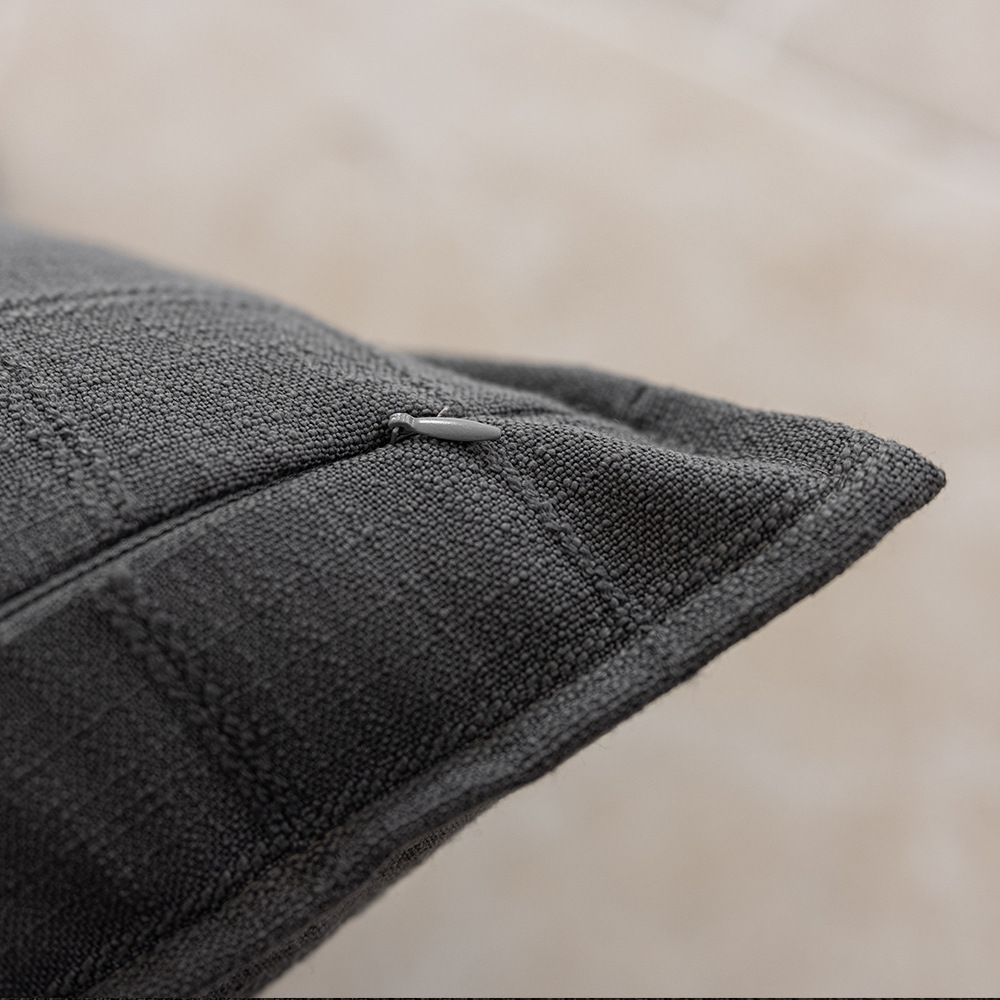 Cross-border minimalist style autumn and winter solid color polyester double-sided jacquard checkered home cushion Headboard sofa pillowcase pic 17