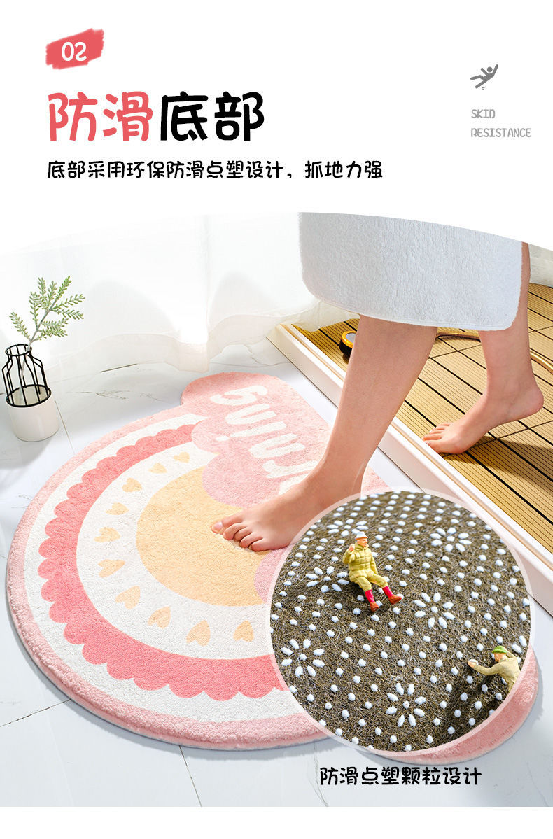 跨境浴室进门吸水地垫卫生间门垫洗手间厕所门口防滑脚垫卧室地毯详情5