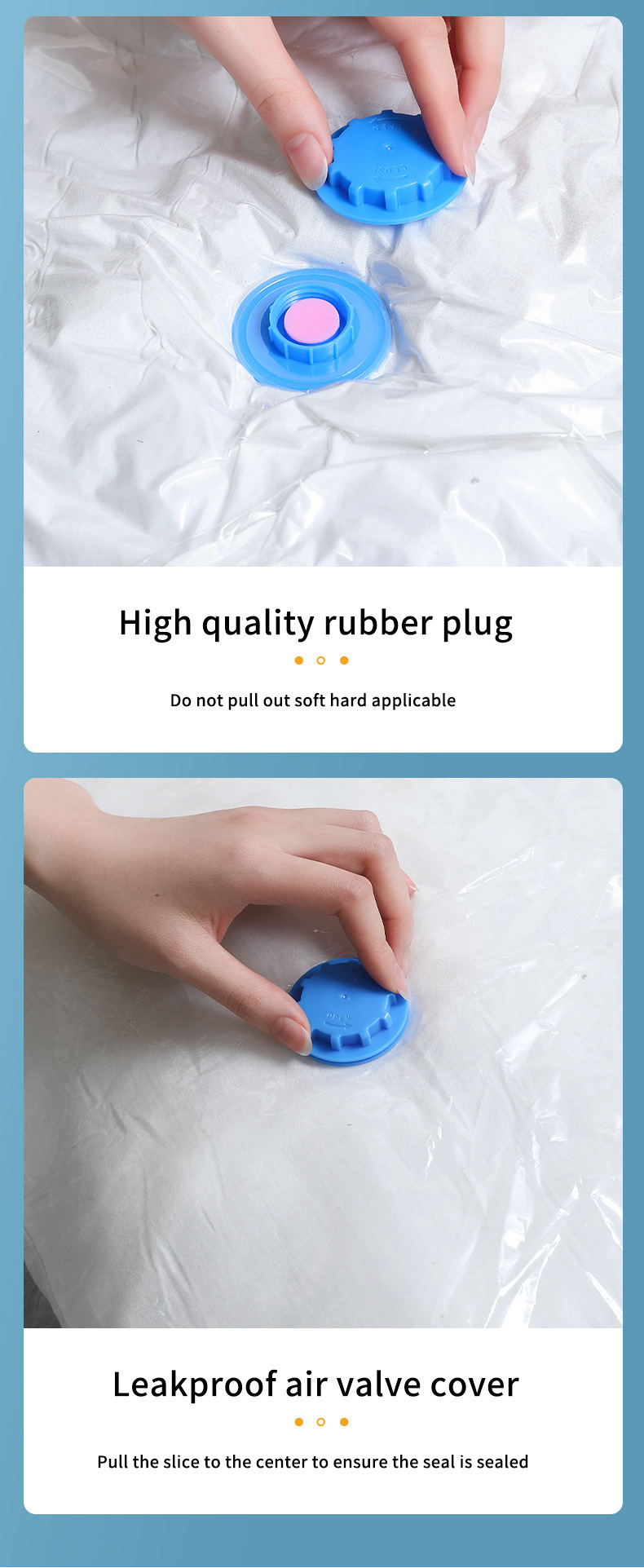 Transparent vacuum compression bag, seasonal clothing storage bag, clothes and quilt storage bag, hand roll, thickened explosion-proof zipper pic 17