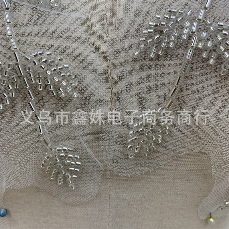 Silver tube bead floral collar clothing accessories, collar flower accessories and accessories pic 2