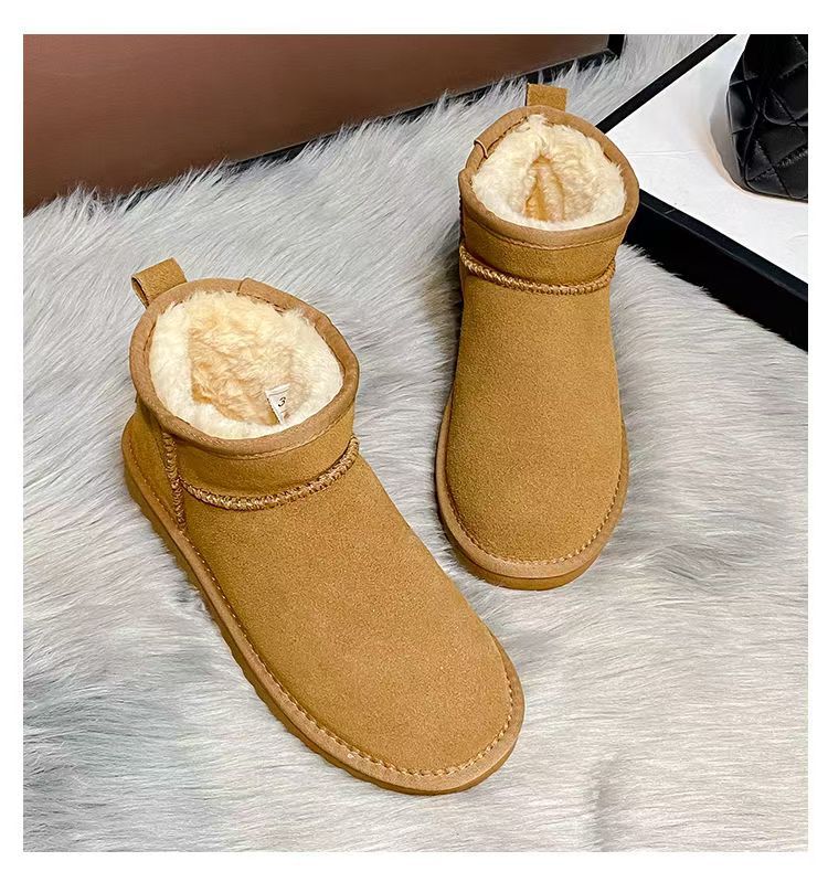 加绒雪地靴舒适女2025加绒冬季短一体加厚保暖短筒保暖薄底棉鞋详情8