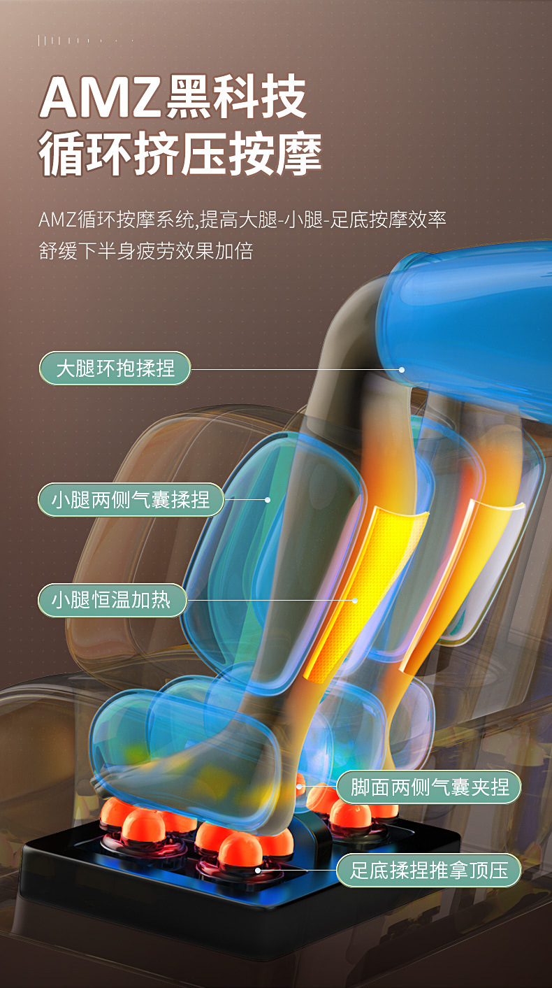 全自动家用按摩椅多功能揉捏全身按摩器电动太空仓豪华沙发椅详情8