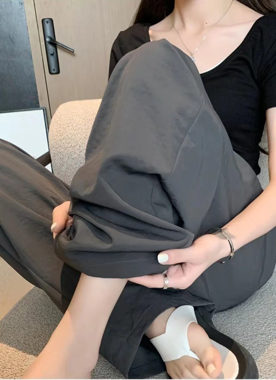 弯刀裤阔腿裤女夏季薄款高腰垂感宽松小个子休闲直筒显瘦拖地裤子详情18