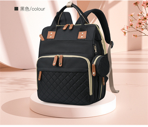 跨境专供高级感妈咪包大容量轻便母婴床包挂童车多功能手提双肩包详情38