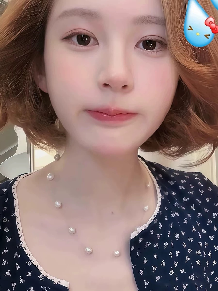 MOON家恋夏人鱼珍珠项链赵露思同款简约气质满天星淡水珍珠锁骨链详情5