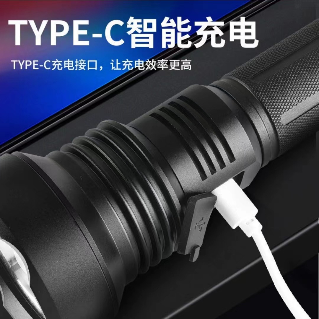 新款l迷你强光家用手握式可充电手电筒便携夜间照明清晰度显示高详情2