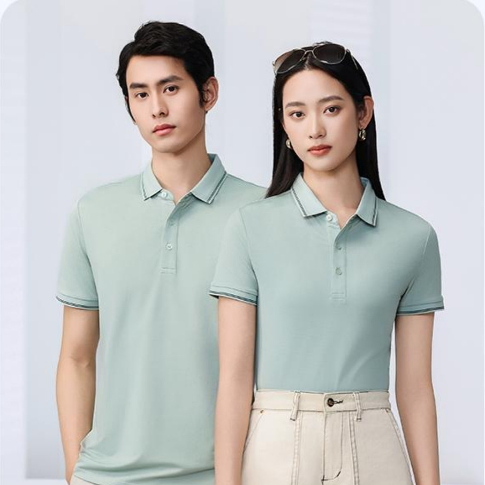 跨境外贸翻领修身透气高回弹polo衫男款商务休闲loog印字刺绣定制详情17