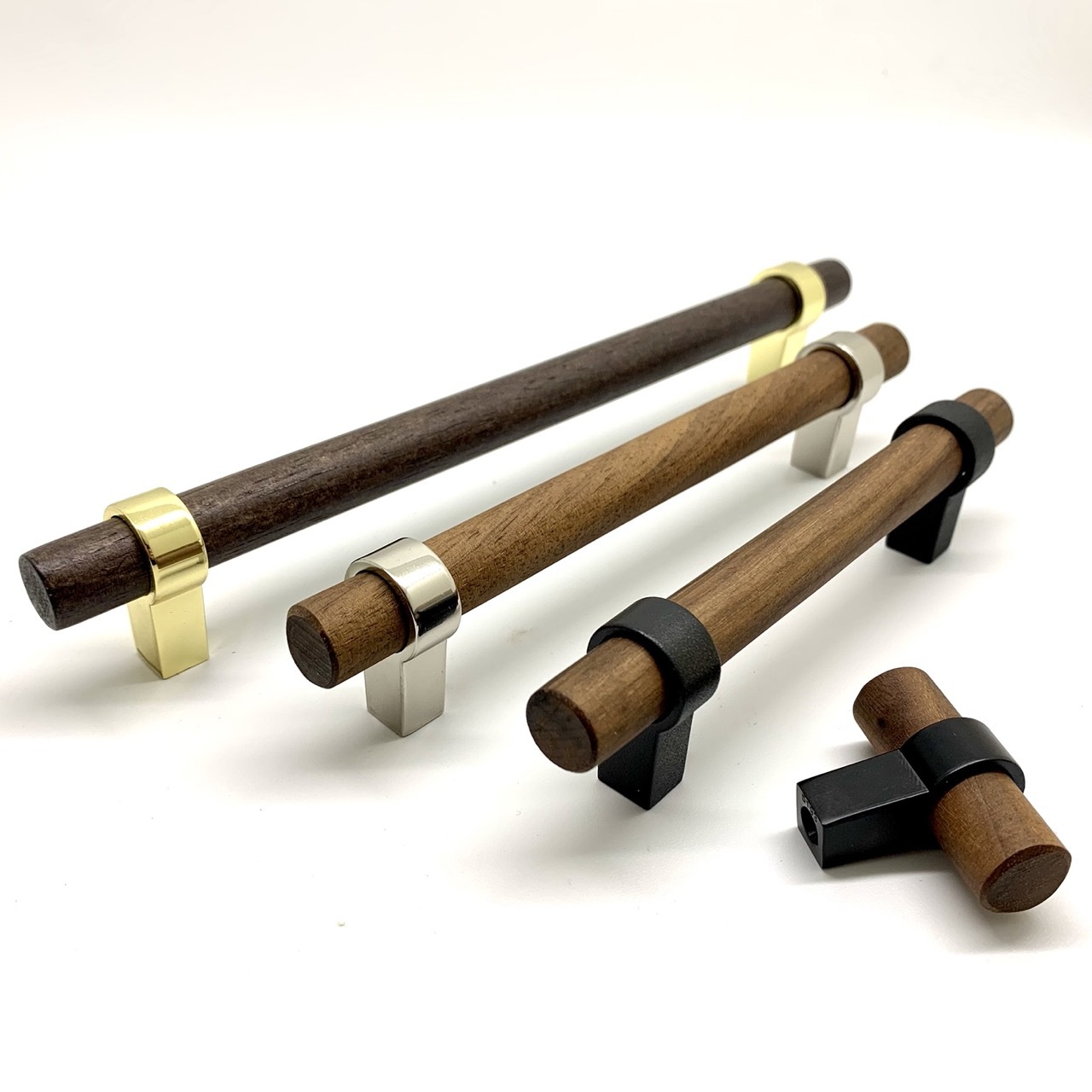 深蓝家现货实木榉木五金木把手酒柜厨柜衣柜门抽屉拉手红木胡桃木详情11