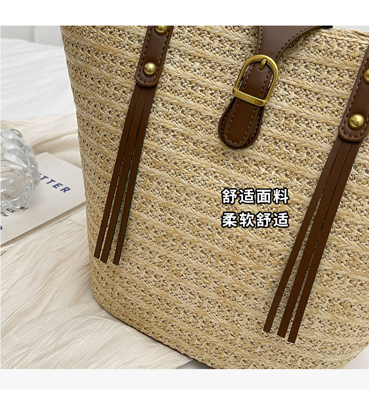 草编大容量包女包编织夏天沙滩女2024新款包包单肩手提托特包大包详情5
