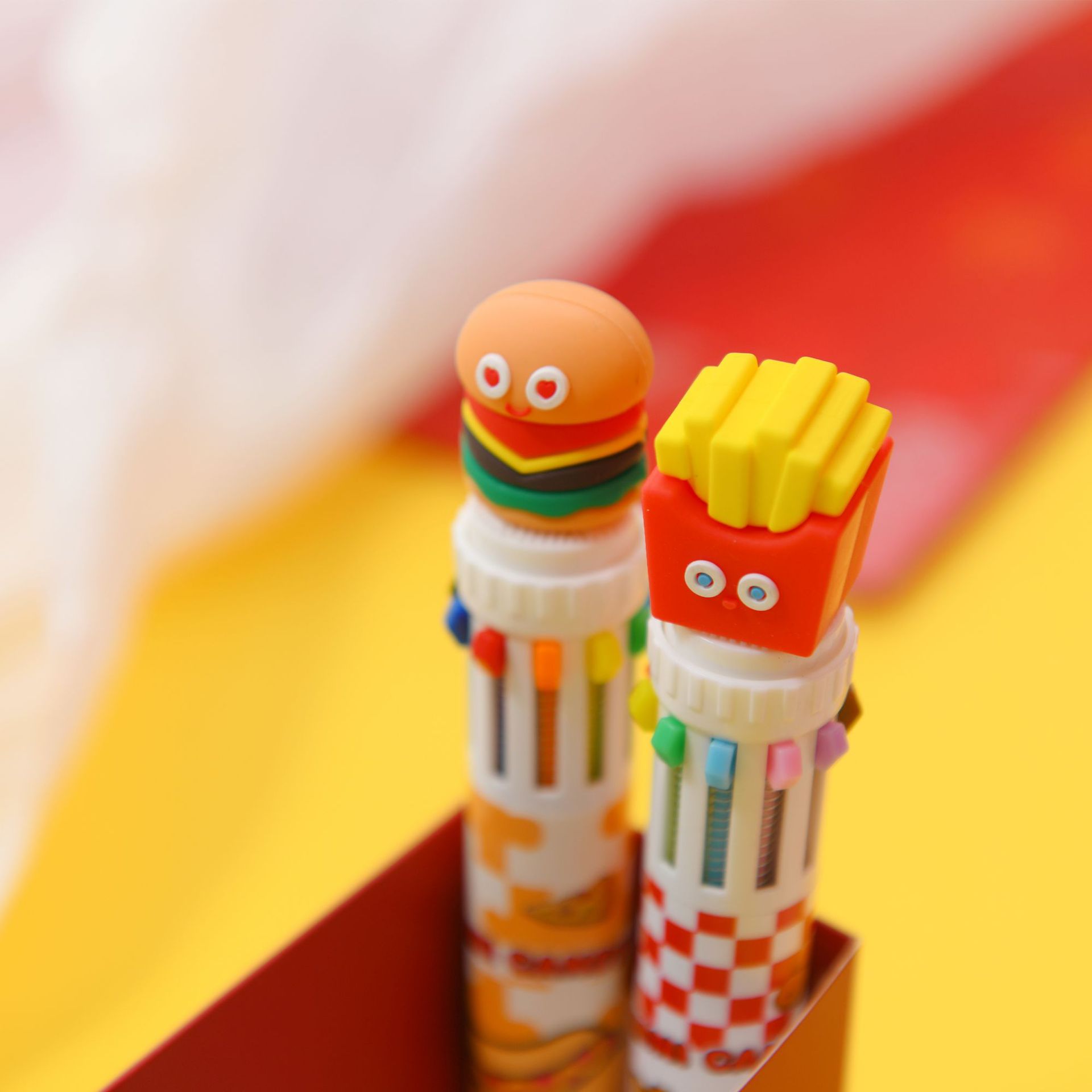 晨兮创意汉堡饮料造型十色圆珠笔中小学生多色记号笔可爱学校奖品详情2