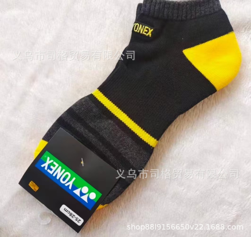 新品YY羽毛球袜男女刺绣毛巾底短筒中筒户外跑步袜吸汗防滑运动详情4