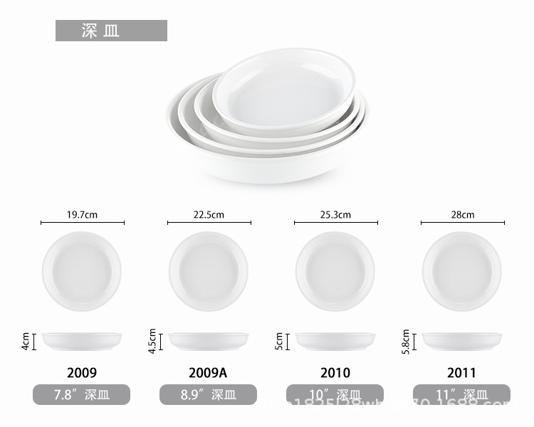 Imitation porcelain round plates, melamine plates, white vegetable plates, buffet plates, hot pot tableware, commercial plates, plates, household pic 7