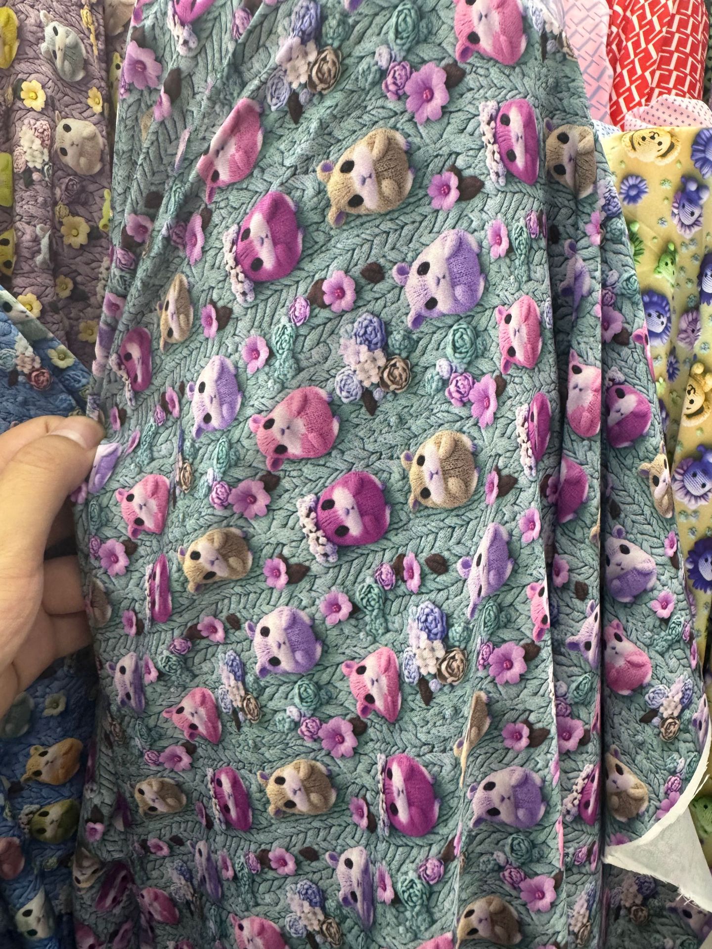The new four-sided elastic 5D printed fabric cartoon clothing fabric and dress fabric are bestsellers on cross-border Amazon pic 4