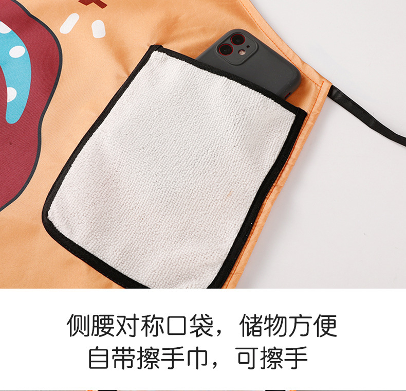 【 Chi Jia 】 Breathable cotton fabric waist wear resistant work clothes for cooking, kitchen and home use, cute and young aprons, stylish for women pic 6