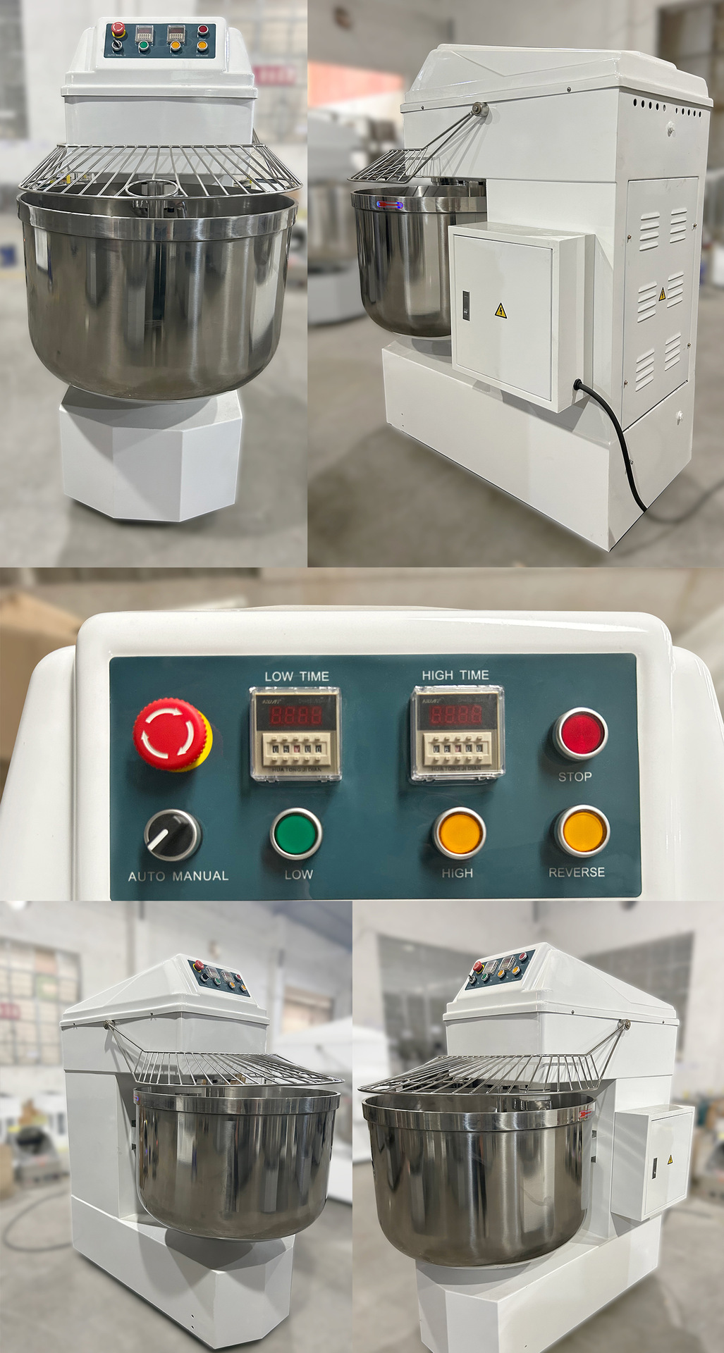 Commercial dual-speed dual-action dough mixer HS260, large 260L fully automatic dough mixer with large capacity pic 4