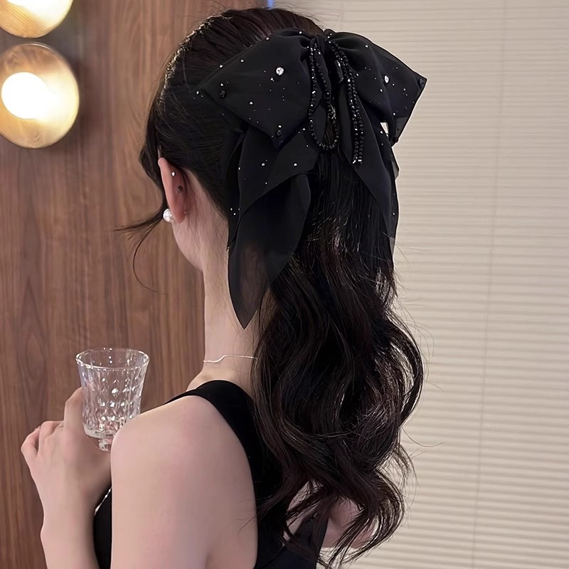 法式缎面蝴蝶结花苞抓夹女后脑勺蓬松显发量马尾夹高级感气质发夹详情28