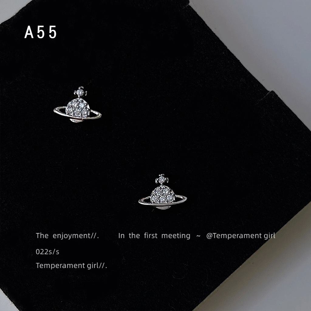 Mini Version ~ Micro-inlaid Zircon 925 silver needle small spaceship earrings, personalized ins earrings factory accessories supply pic 8