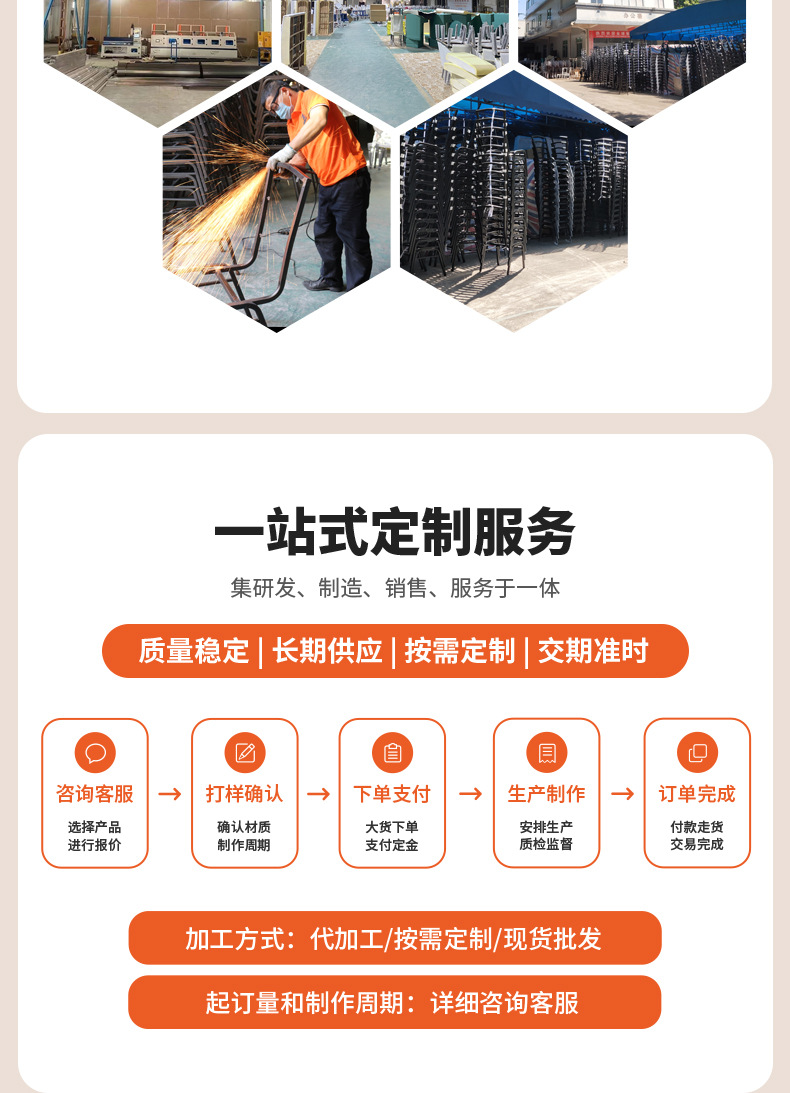 工厂批发宴会婚庆星级酒店高档餐桌椅酒楼软包麻布方背可叠铁椅子详情15