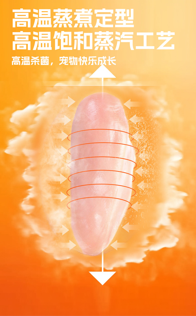 厂家直销宠物蒸煮鸡胸肉40g猫咪零食鸡小胸犬猫通用狗狗零食批发详情5