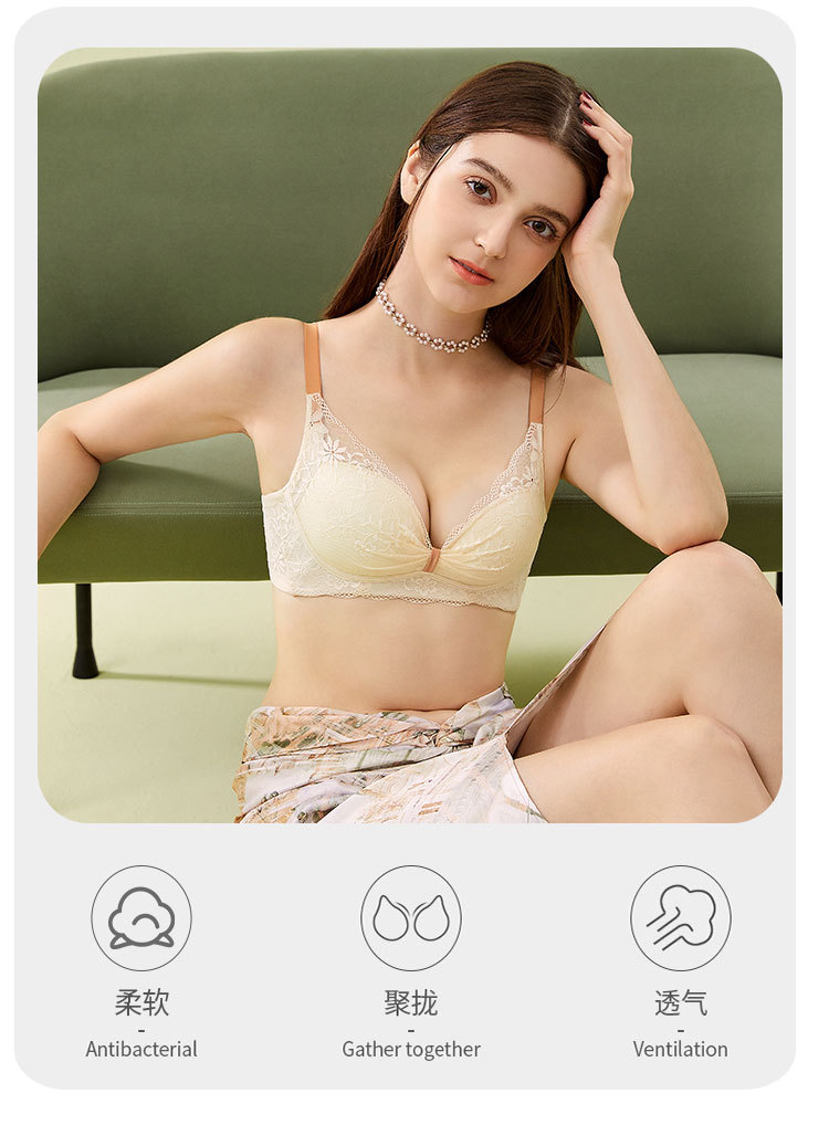 法式蕾丝文胸女士胸罩夏季薄款透气无钢圈小胸聚拢内衣品牌正品 其他分类款式新品上市详情13