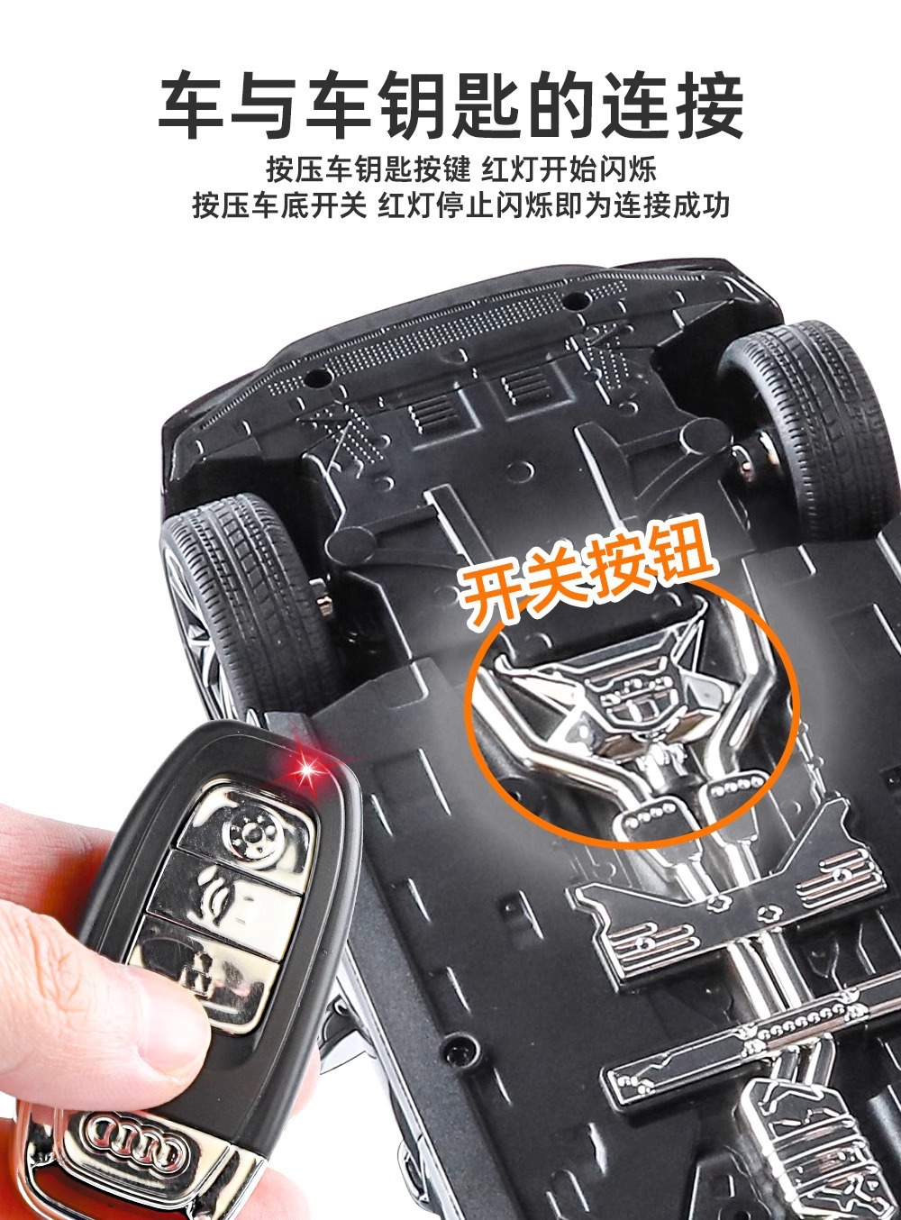 Official authorized 1:18 Audi RS7 alloy sound and light Rebound car six-door model Toy car model, boy gift car model pic 8