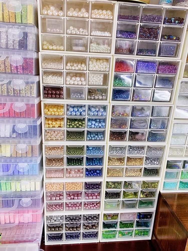 串珠贴片九宫格收纳盒收纳diy手工材料配件琉璃抽屉珠子小饰品详情8
