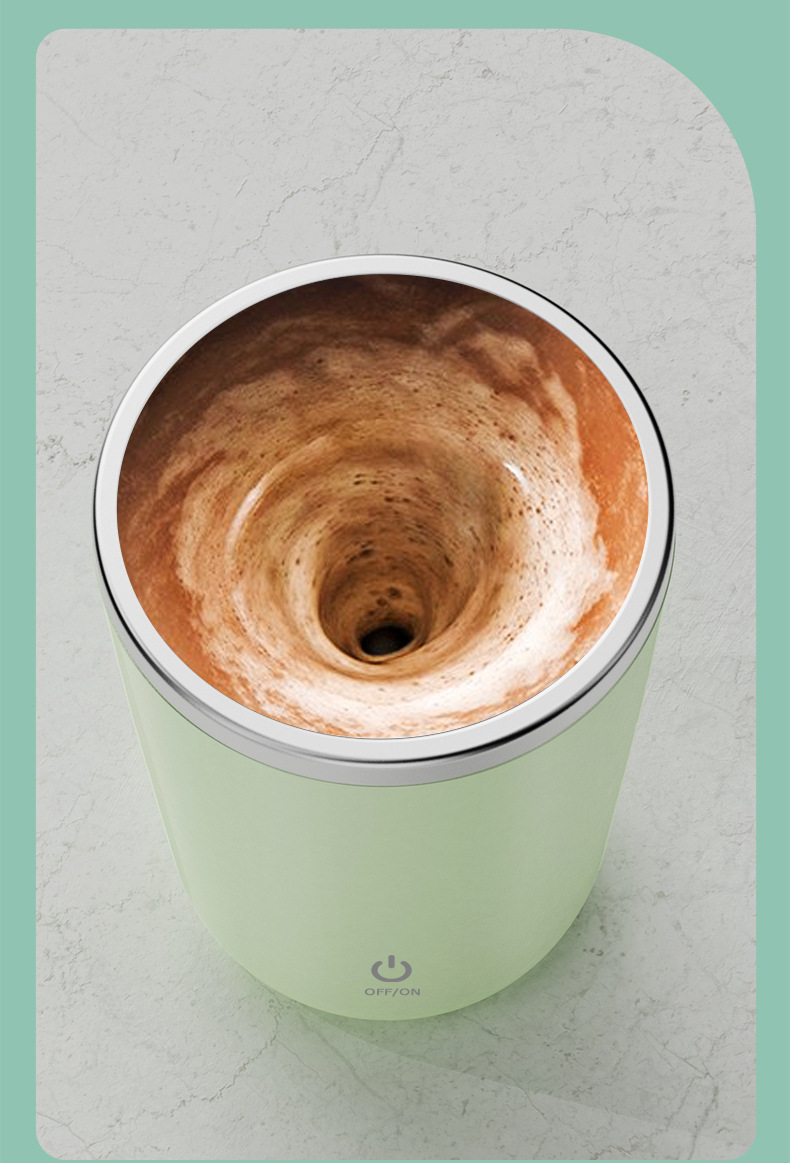 New fully automatic coffee stirring cup in stock for wholesale. Lazy person magnetic charging electric stainless steel water cup pic 14