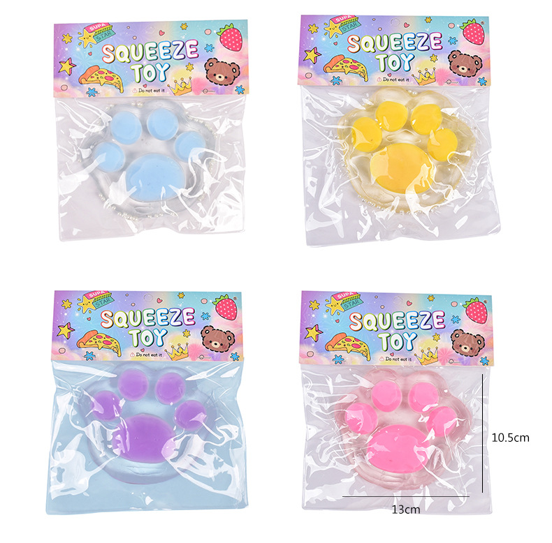 New large-sized round cat paw kneading Fun diy stress-relieving toy with light, extra-large tpr mud feel pic 6