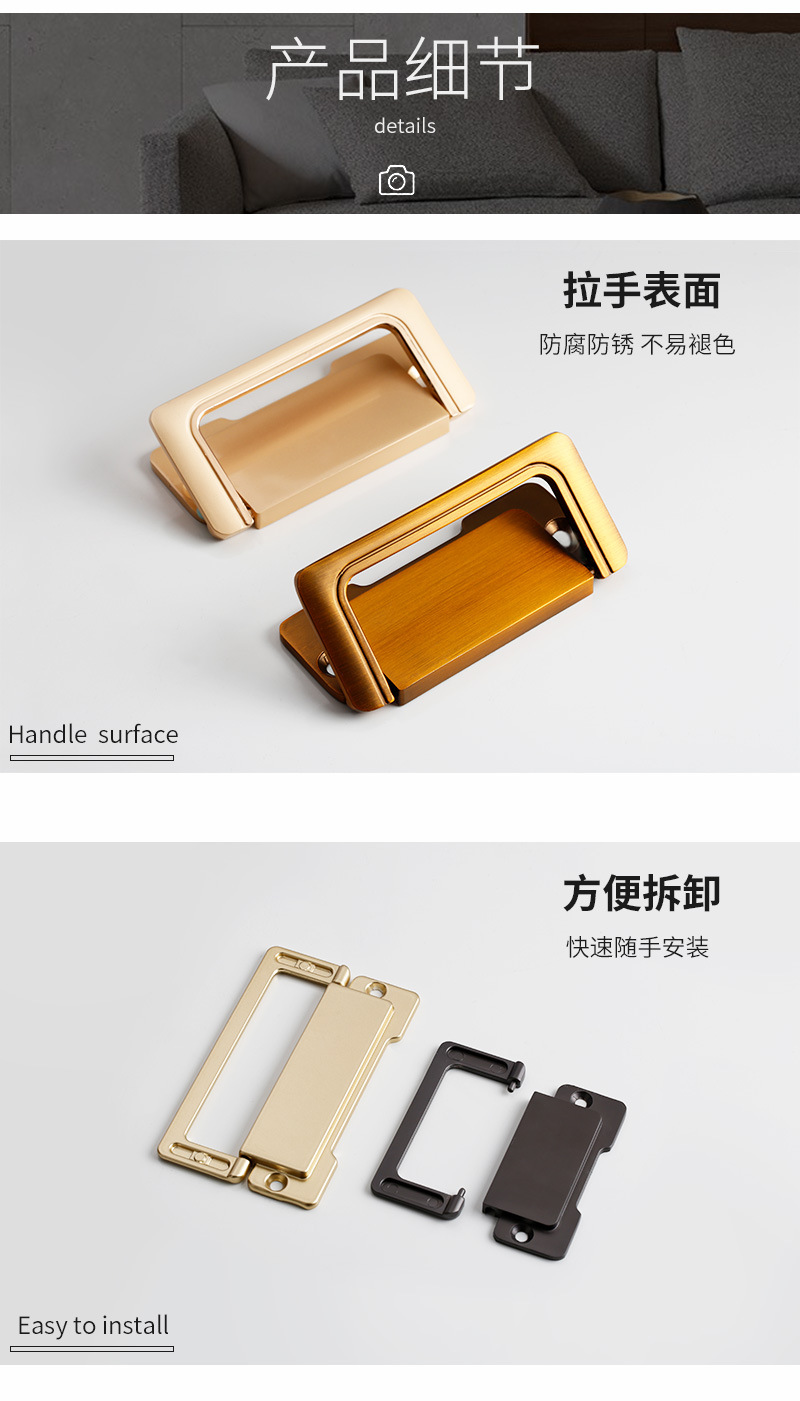 Factory direct sales: Simple sliding doors, drawers, bedside tables, concealed locks, flat handles, hidden exposed cabinets, wardrobes, doors, concealed handles pic 14