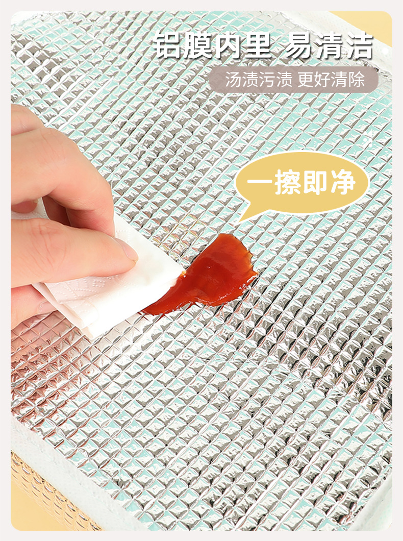 厂家批发纯色保温午餐包学生上班族便携手提款牛津布保温午餐包详情10