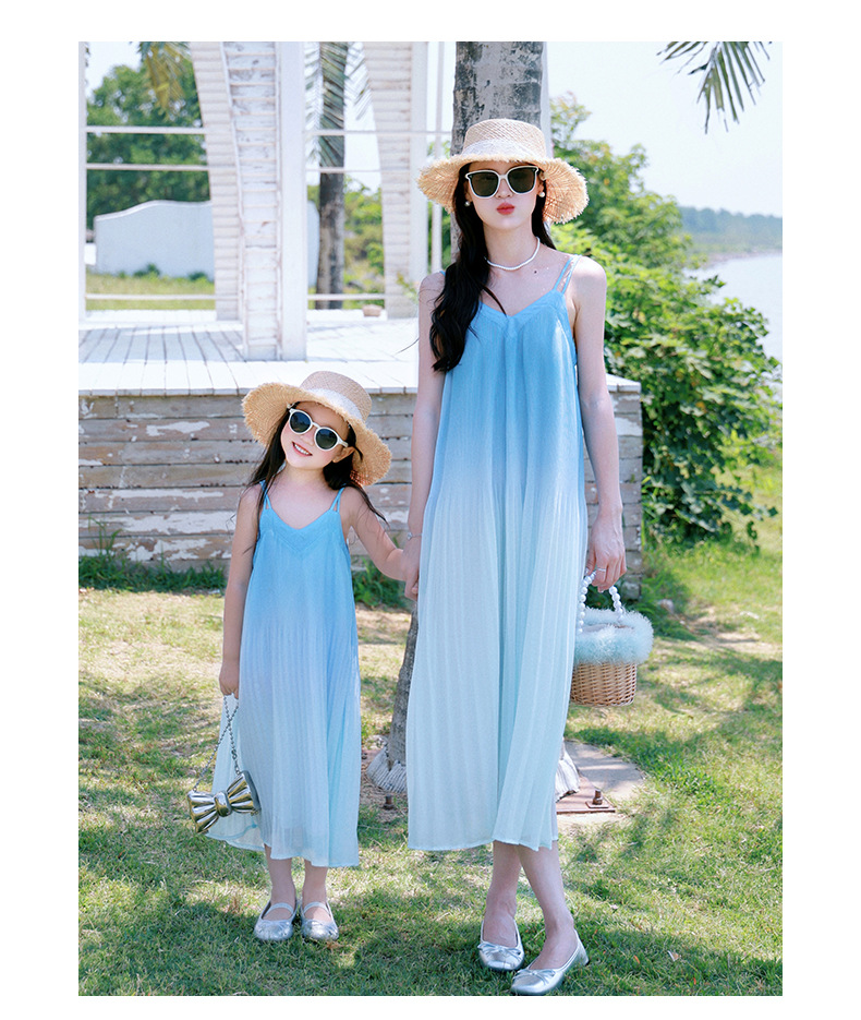 Bestseller 2025 New Summer seaside style Sanya vacation Halter dress for family of three pic 15