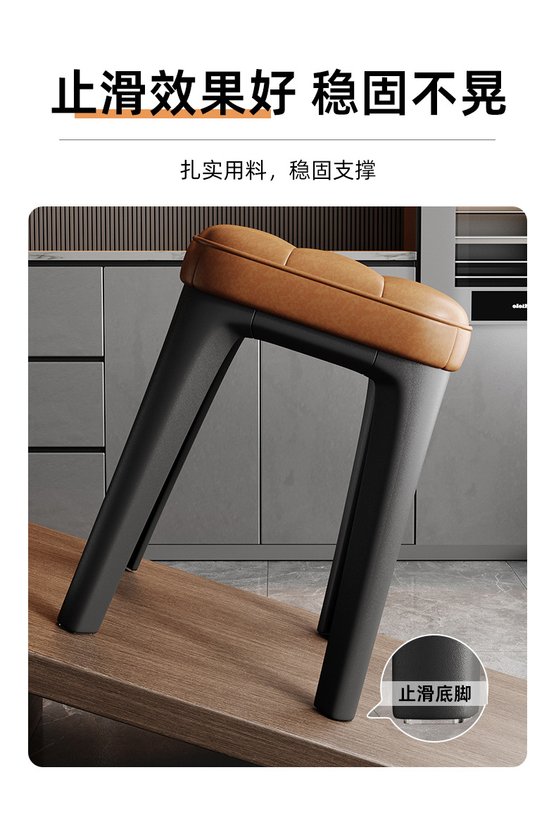 简约软包方凳可叠放餐桌板凳餐厅客厅休闲凳家用餐椅户外折叠桌椅详情6