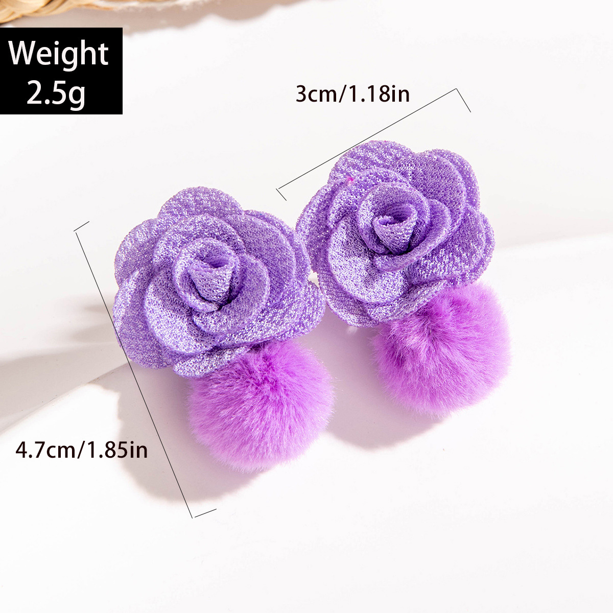 欧美跨境个性饰品紫色椭圆松石耳坠小众设计感玫瑰花朵耳环耳饰女详情6