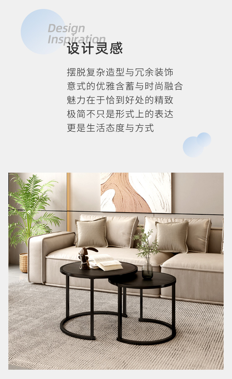 茶几简约现代小户型网红轻奢金属可移动卧室小圆桌子客厅家用边几 pic 3