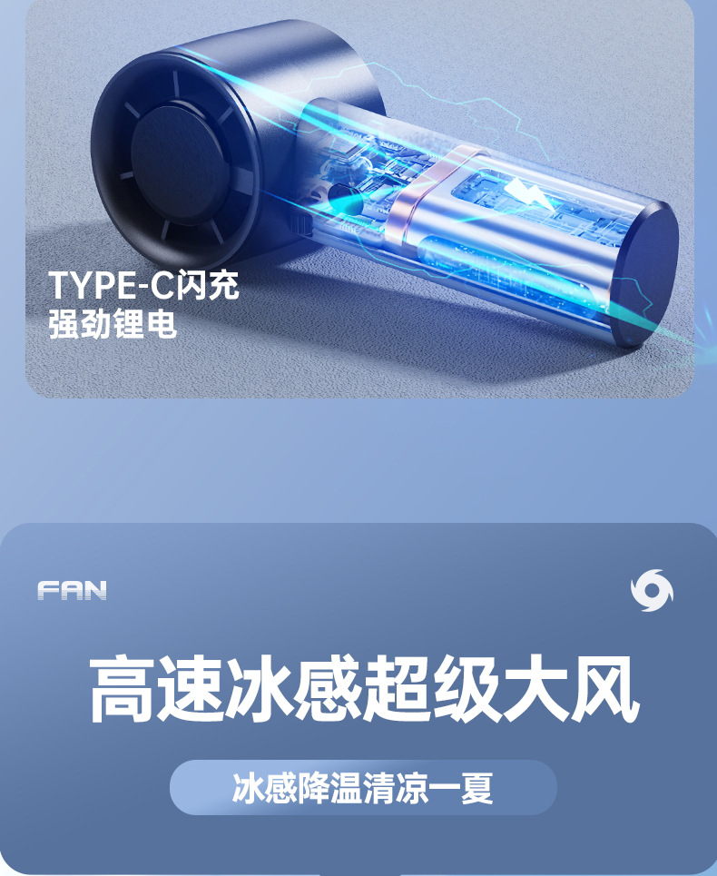 新款手持风扇迷你便携式小风扇usb充电桌面小电风扇批发直供跨境详情8