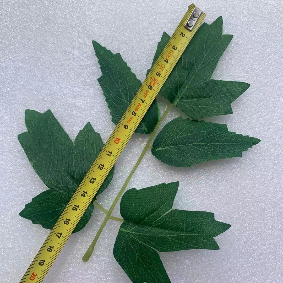 批发仿真植物花叶配件单片五叉丝印牡丹叶仿真牡丹花叶片布艺园艺装饰办公文化用品详情2