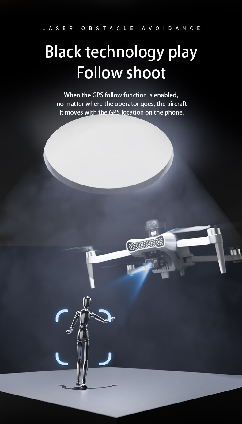 Cross-border unmanned aerial vehicle three-axis gimbal GPS positioning automatic return, brushless high-definition aerial photography, laser obstacle avoidance remote control screen pic 30