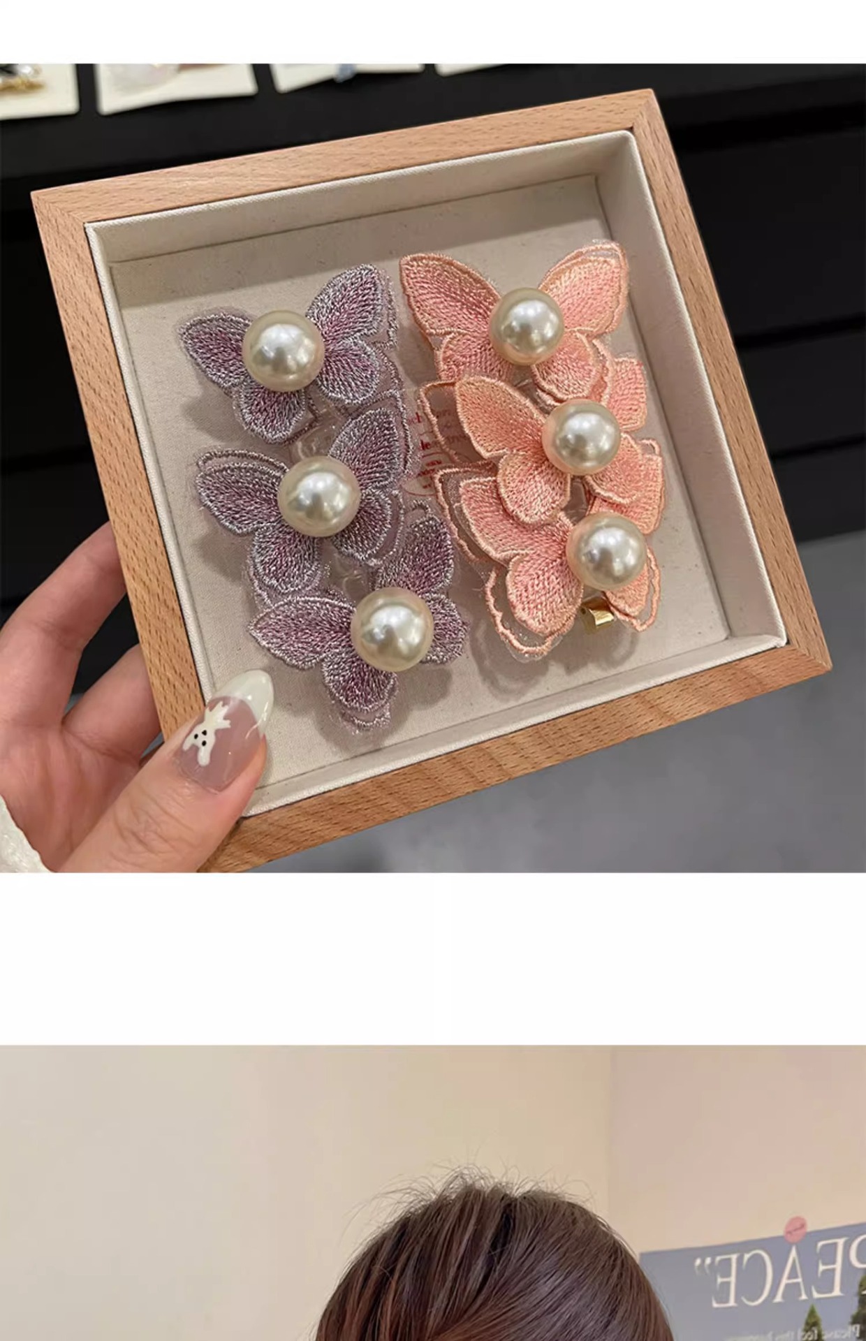 Forest-style butterfly bubble braid hair tie for women 2024, a new high-end French telephone line hair band and ponytail braiding tool pic 11